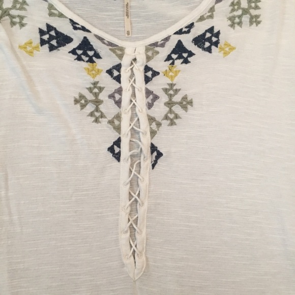 Free people Embroidered Short Sleeve Tunic Boho Sm - Picture 3 of 5